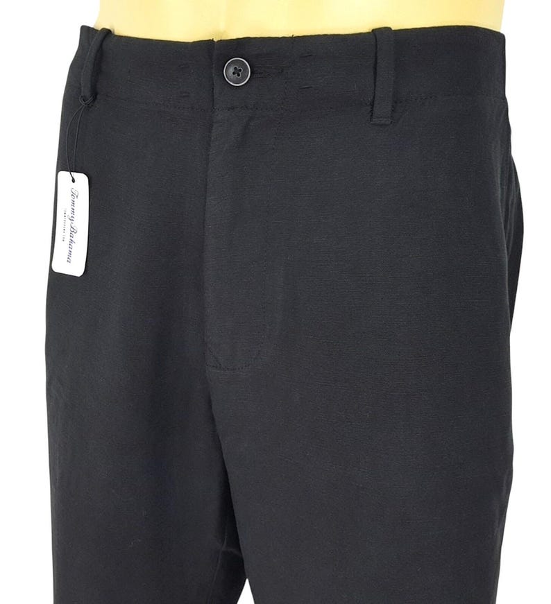 TOMMY BAHAMA Mens Silk / Linen Black Luxury Evening Trousers Pants - W34 L32 image 7