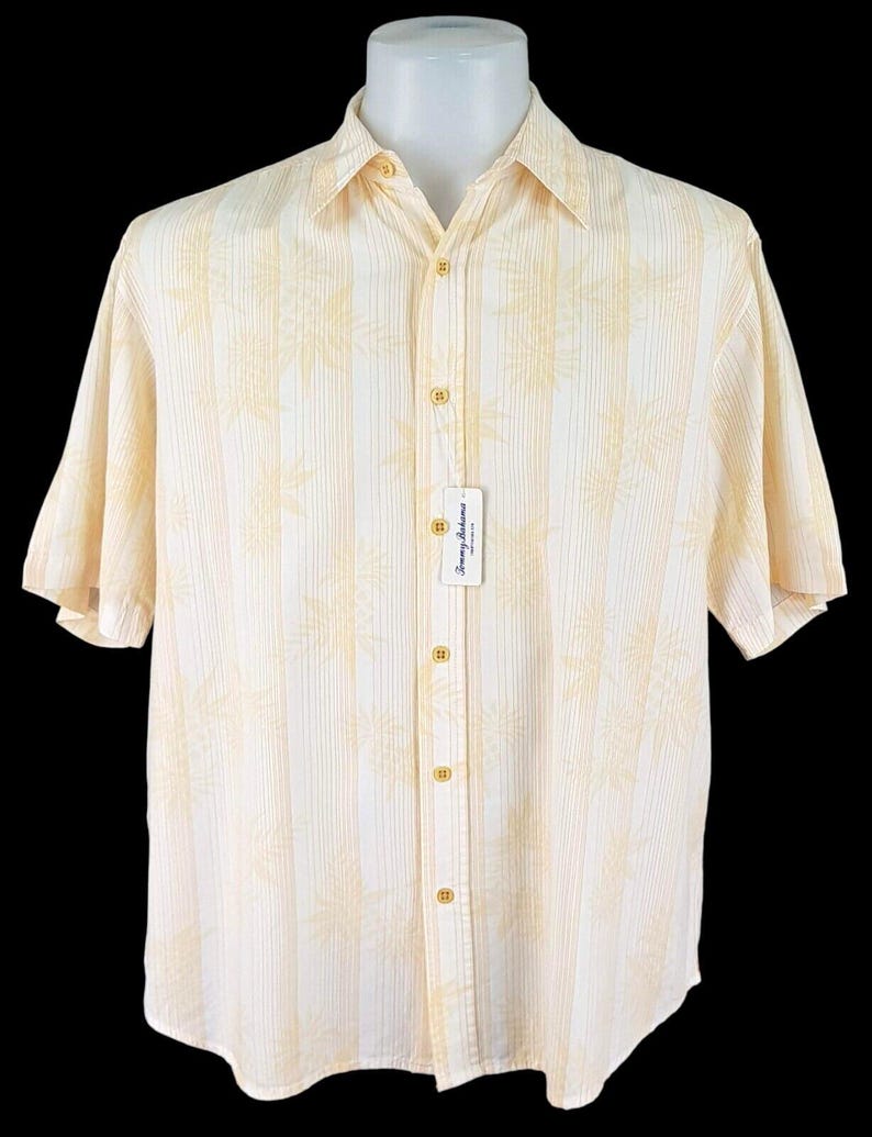 TOMMY BAHAMA Hawaïaans herenshirt (katoen/tenceloranje) (s/m) - L - 46" afbeelding 1