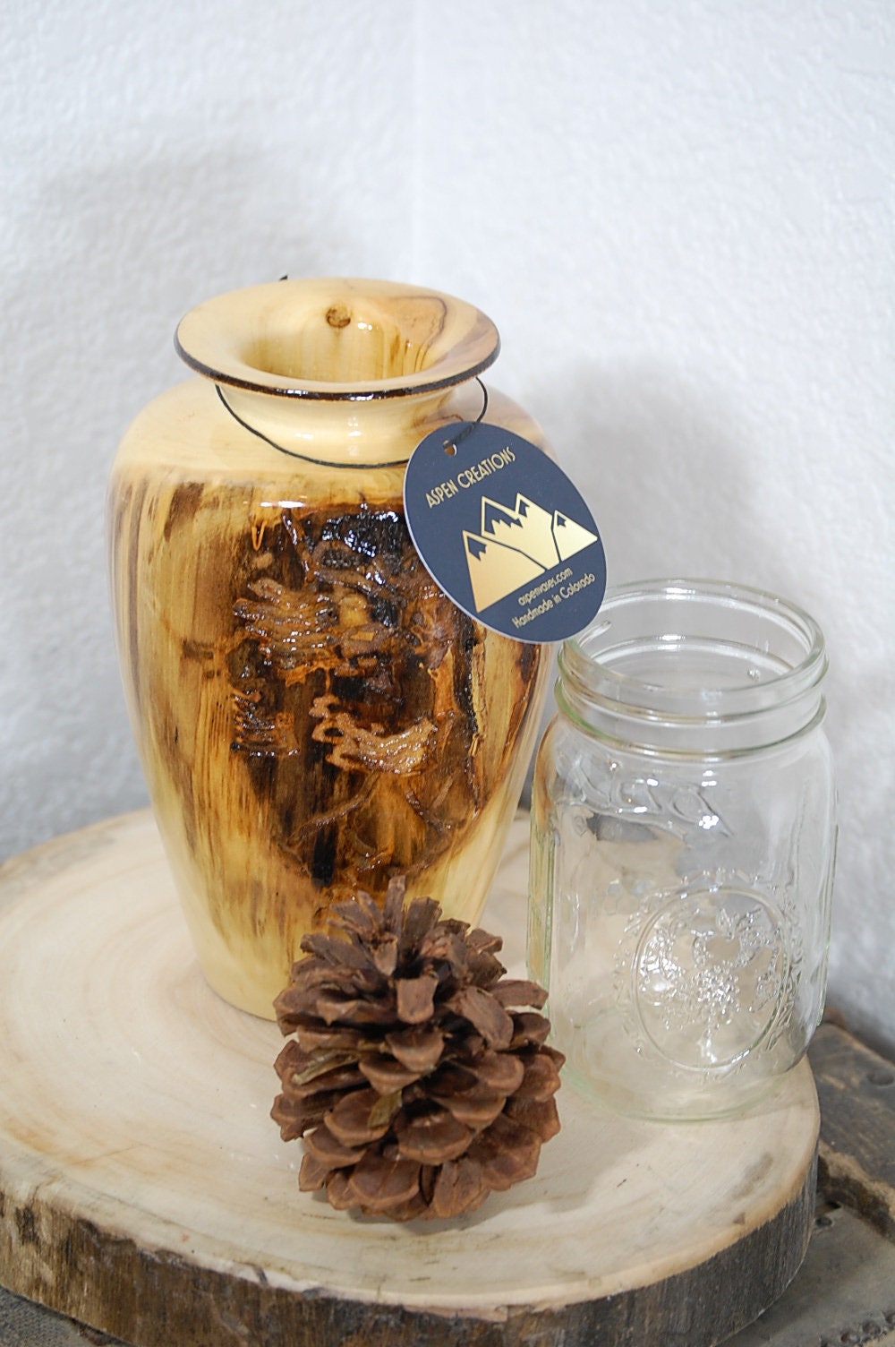 Handmade Aspen Vases- 7 Inch Lathe Turned