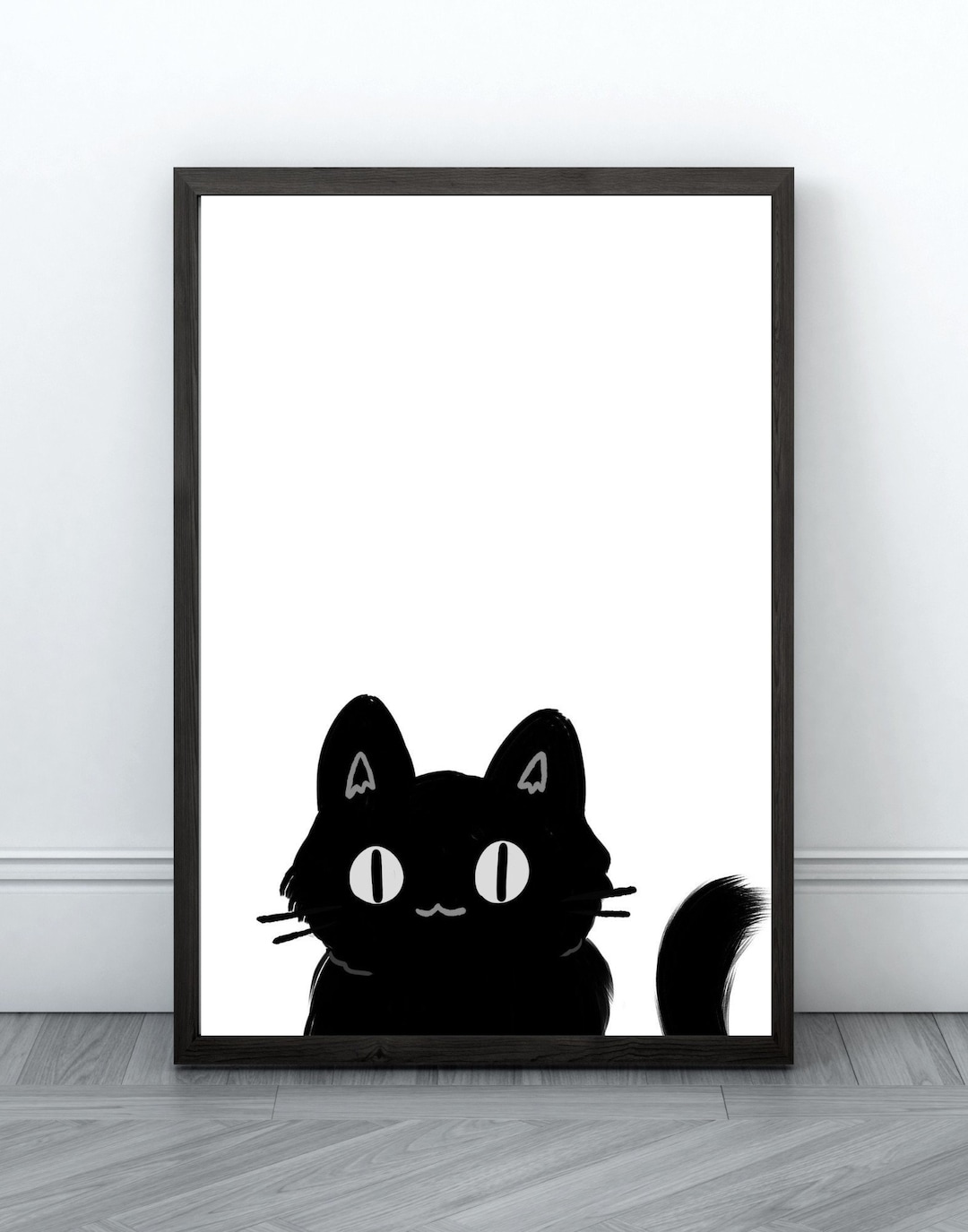 Black Cat Print Wall Art Art Print Cat Print Wall Decor Wall Art