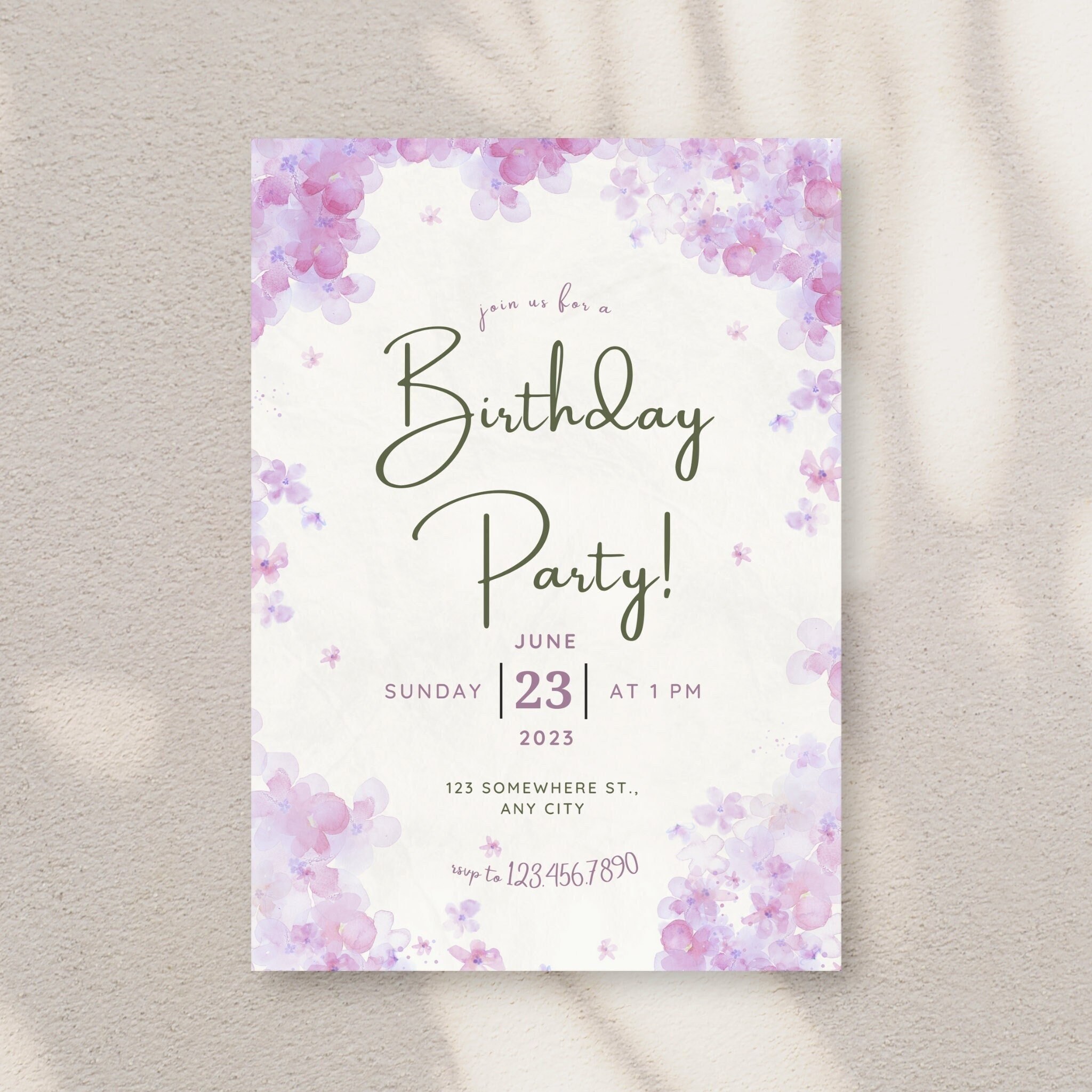 Birthday Invitation Editable Template Personalize With Your Etsy