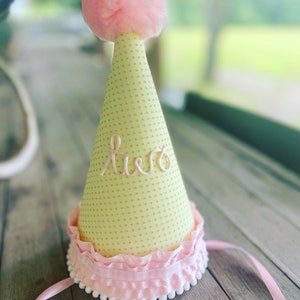 CUSTOM Party Hat Yellow Dot