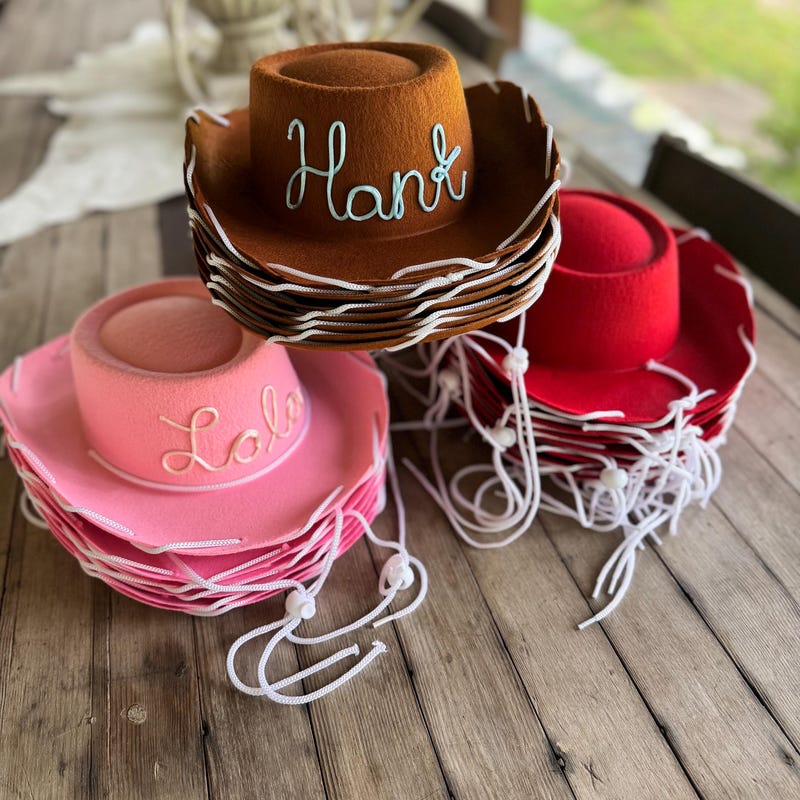 Pink Deco Coastal Cowboy Hat