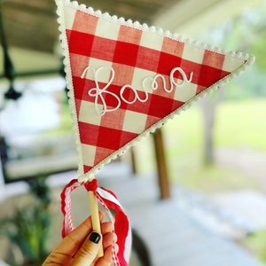CUSTOM Pennant Flag Red Buffalo Check
