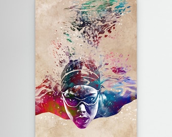 Swimmer sport art by Justyna Jaszke