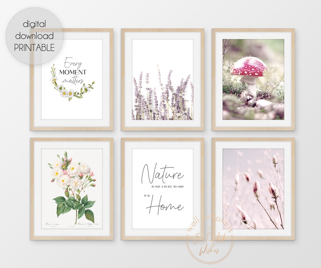 Cottagecore Wall Art Print Printables Set of 6, Neutral Prints, Photo ...