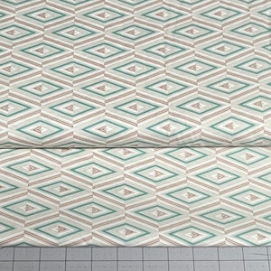 1 YRD by AGF ETNO by Pat Bravo - 100% Cotton - Sold by 1 Yard - Geometric, Teal, Turquoise, Brown, Quilt Backing