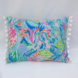 Decorative Pillow Cover - Tropical Home Nursery Décor, Dorm Room, Palm Beach Pillow - Corals Mermaids Pineapples Orchids Flamingoes Palms
