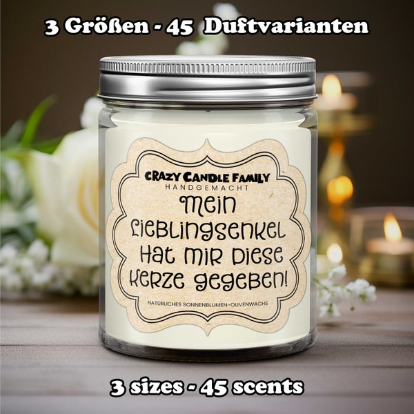 Mein Lieblings Enkel hat mir diese Kerze - Geschenke für Oma Muttertag Geschenke für Großmutter Geburtstagsgeschenk für Omas Kerze