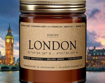 London scented candle - white patchouli | light amber | cashmere wood