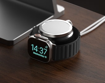 Base de carga de aluminio para Apple Watch y iPhone: soporte minimalista MagSafe