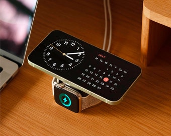 Estación de carga MagSafe: soporte de carga dual de aluminio para iPhone y Apple Watch