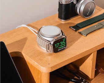 Estación de carga dual MagSafe: base de aluminio para iPhone y Apple Watch