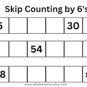 Skip counting by 6&#39;s