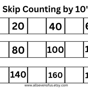 skip counting by 10&#39;s