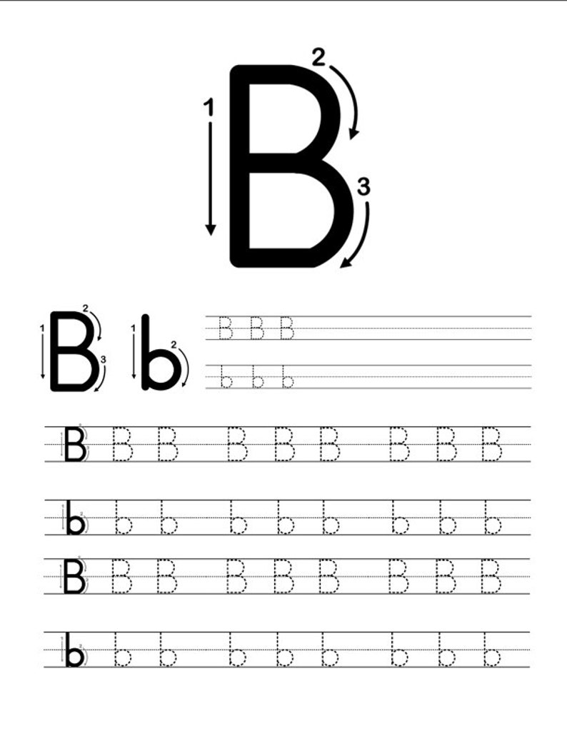 Alphabet Tracing Letters, 26 pages A-Z Upper and Lower case Letters image 2