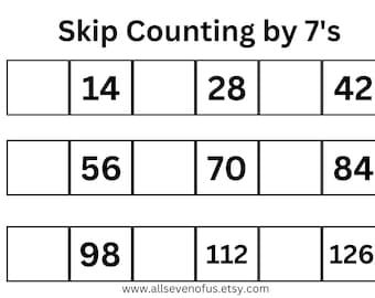 Skip counting by 7's