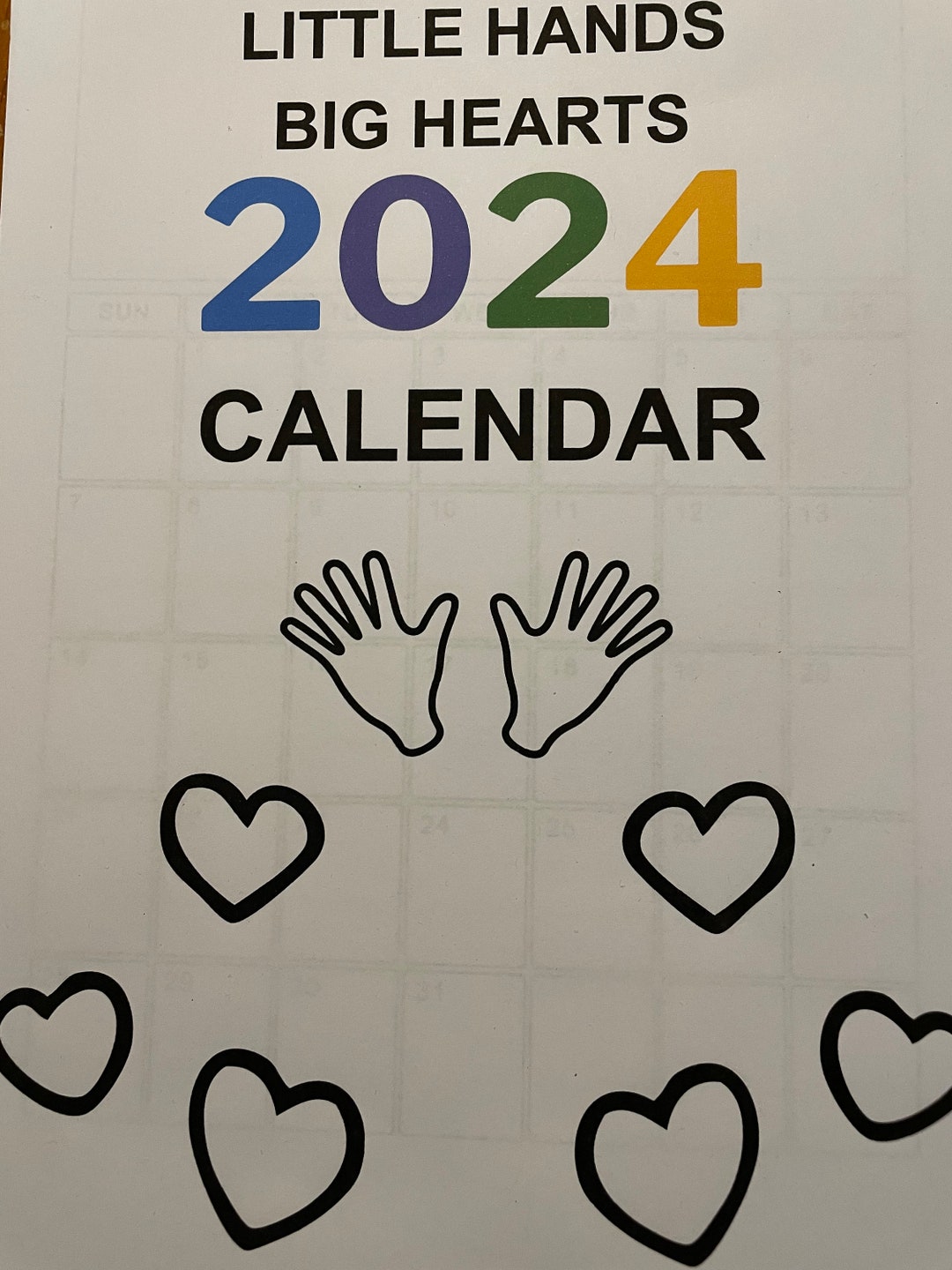 Little Hands Big Hearts 2024 Calendar Etsy