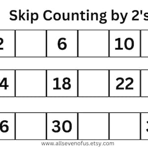 Skip counting by 2's
