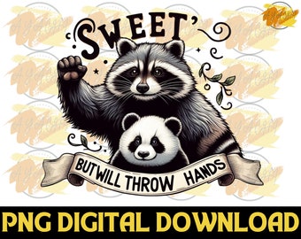Funny Raccoon Throw Hands PNG - Sarcastic Design (Digital Download)