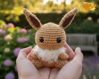 Eevee Crochet Fox Plush Pattern | Cute Amigurumi Animal PDF | Instant Download