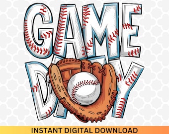 Game Day Baseball PNG - Glitter Baseball Png, Softball Game Day Png,  Baseball Mama Png, Baseball Mom Png File With Baseball Glove, Softball