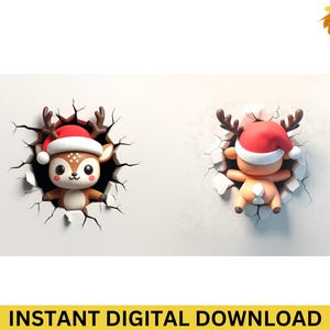 3D Christmas Mug  Clipart - Both Side 3D Christmas Mug Wrap PNG, Funny Christmas Mug PNG Press Design, 11oz & 15oz Coffee Cup Template