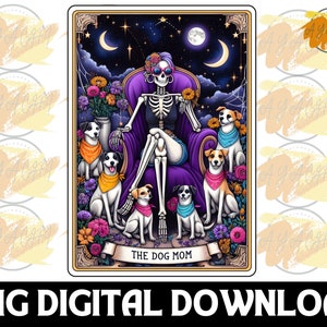 La carte de tarot de maman chat PNG - Sublimation squelette, conception de T-Shirt céleste Witchy Vibes, fichier Png mère amoureux des chats, mère PNG