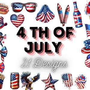 21 Retro 4th of July Png Bundle - Fourth of july png, 4th of july png, America Png, USA png, Independence Day, American Flag Png, Png Bundle