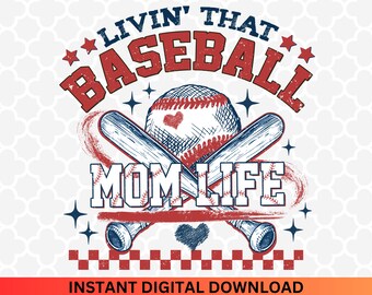 Retro Baseball Mama PNG: Brushstroke Coquette Design (Digital Download)