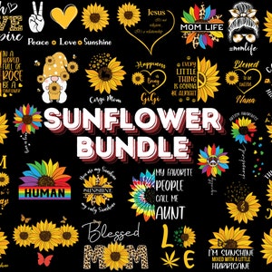 Sunflower PNG Bundle - Sunflower Quotes Png, Sunshine Png, Retro Flowers Png, Sunflower Clipart, Positive Quotes Png, Motivational Quotes