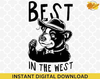 In The West Bear Clipart PNG (Digital Download)