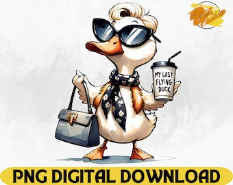 Funny Duck PNG: Sarcastic Quote, Watercolor Clipart (Digital Download)