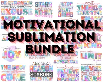Inspirational Quotes PNG Bundle: Positive & Mental Health Designs (Digital Download)