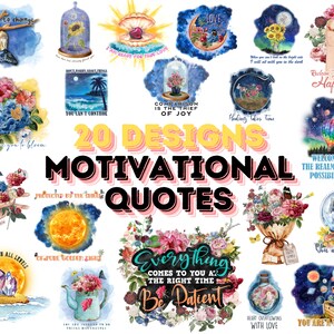 Inspirational Quotes Png Bundle, Motivational Quotes Png bundle, Positive Affirmations Png, Cute Inspirational, Positive Quotes, Png Files