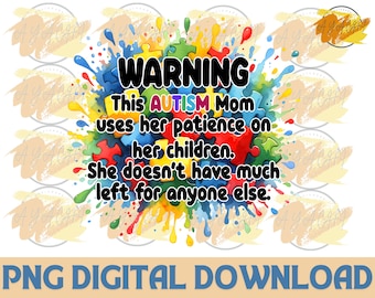Immagine PNG di una mamma di un bambino autistico con un bambino in braccio - Sensibilizzazione sull'autismo (Download digitale)