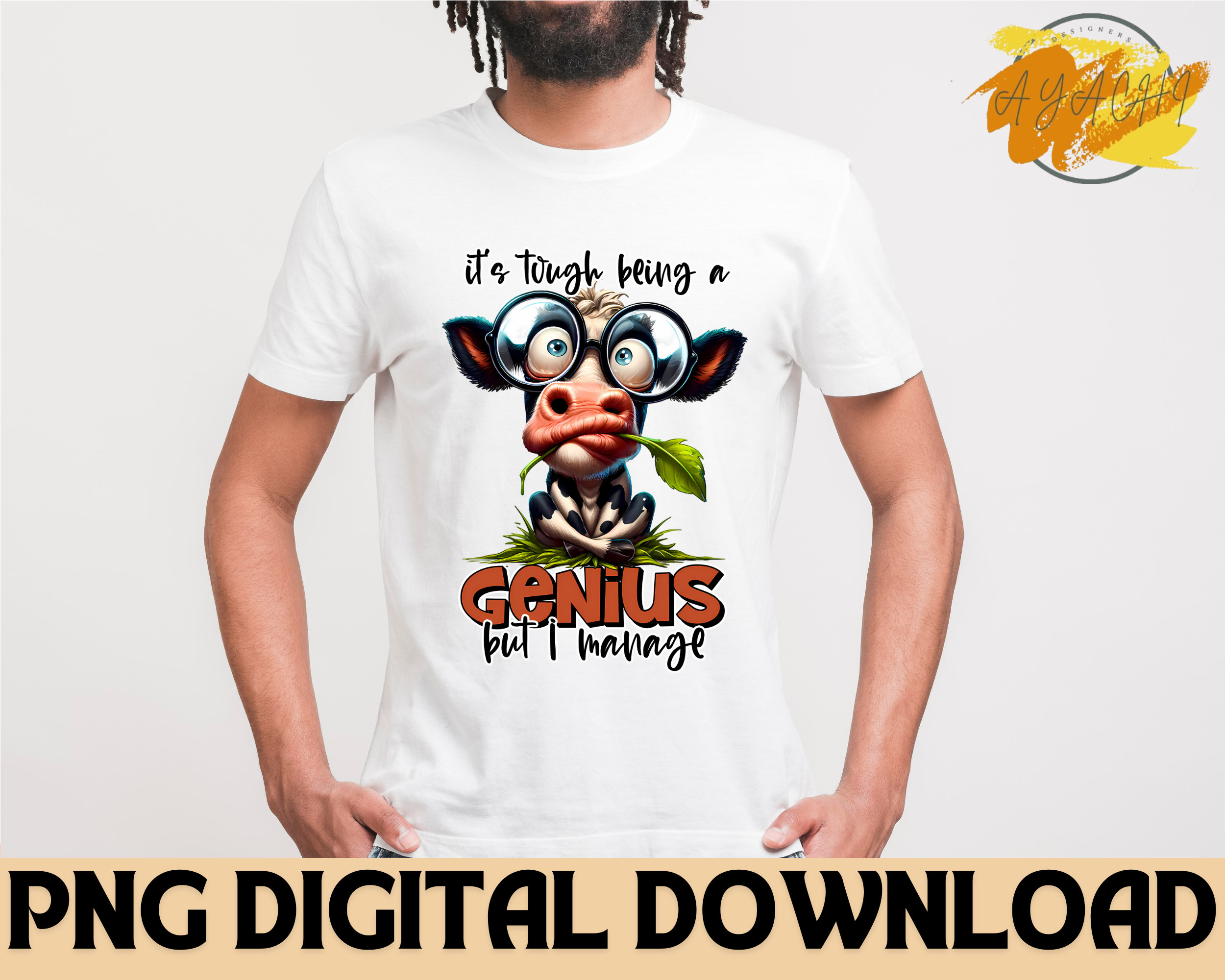 Funny Cow Genius Quote PNG - Meme Lover (digital Download) - Etsy
