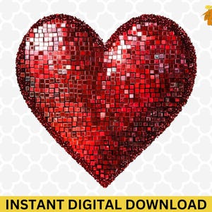 Red Heart Brushstroke PNG: Valentine&#39;s Day Clipart (Digital Download)