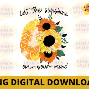 Sunshine Mind PNG: Mental Health Sublimation Design (Digital Download)