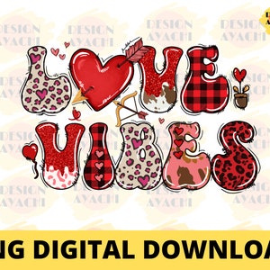 Love Vibes Valentine's Day PNG - Groovy Valentine Png , Love Vibes Sublimation Design , Xoxo png , Happy valentine ,Instant Digital Download