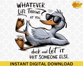 Funny Duck Sarcastic Saying PNG: Snarky Retro Design (Digital Download)