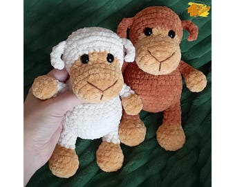 Amigurumi Lamb Crochet Pattern, Plush Stuffed Animal Toy (PDF Download)