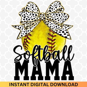 Softball Mama Coquette PNG: Game Day Bow Design (Digital Download)