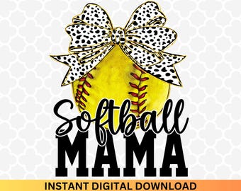 Softball Mama Coquette PNG: Game Day Bow Design (Digital Download)