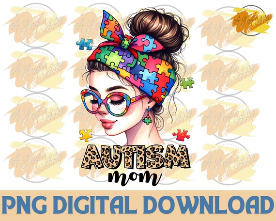 Autism Mom PNG: Western Leopard Print Design (Digital Download)