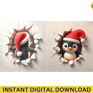 Both Side 3D Christmas Mug Wrap Clipart - Christmas Mug Wrap, Christmas 11oz&15oz Coffee Cup Template, Funny Christmas Mug PNG Press Design