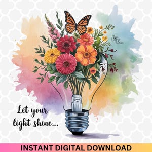 Floral Butterfly PNG: Christian Sublimation Design (Digital Download