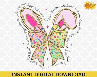Kokette Osterhase PNG: Retro Bow Hase (Digital Download)
