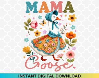 Oca Mamma Floreale PNG: Design elegante per la Festa della Mamma (Download Digitale)
