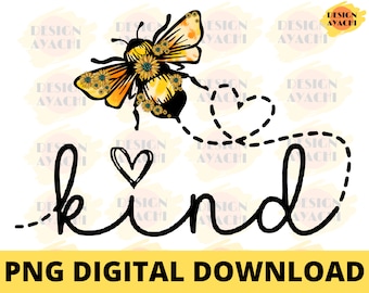 Bee Kind PNG: Clipart di bombo (Download digitale)